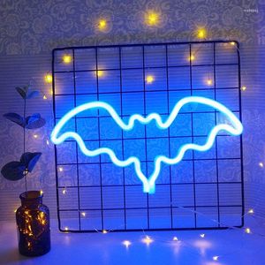 Decorazione per feste Luci a LED a forma di pipistrello Vacanza Camera da letto Notte Neon per interni ed esterni TUE88