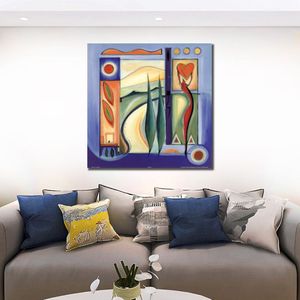 Modern Landscape Abstract Canvas Art Fun in The Sun Handmade Oil Painting Contemporary Wall Decor