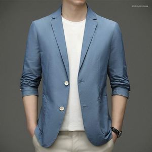 Erkekler Erkekler Yaz Hafif Moda Blazer Güneş Koruyucu Kanıtı Ultra Yetenli Akıllı Günlük Takım Elbise Ceketler Klasik Katı Single Breated