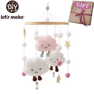 Rattles Mobiles Let's Make Baby Rattles Crib Mobile Rattle Toys Bed Bell Musical Box 0-12 Månadmoln Pendant Carousel Infant Musical Toys Gift 230612