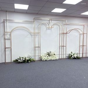 Party Decoration 5,9 meter Välkommen skylt Flower Big 3 Arches Wedding Hall Screen Bakgrundsram Jubileumsscen Floralvägg