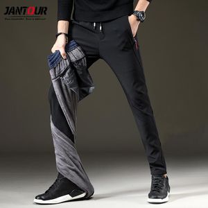 Pants 2022 Men Winter Warm Light Fleece Cargo Pants Casual Pockets Long Trousers Fashion Outdoor Slim Jogeer Worker Male Pants 2838