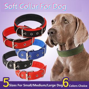 Pet Dog Colllar Soft Cotton Adjustable Collar For Dog Cat Accessories Small Large Dog Collars Golden Retriever Dulldog S-XL Size