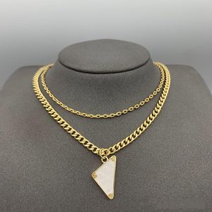 P Classic Design Triangular Geometric Diamond for Men Women Lovers Europe and the United States Hip Hop Trend Personality Ins Style Necklace