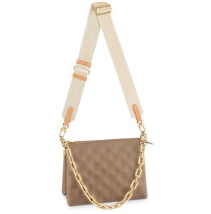 M57790 Coussin äkta läder crossbody väskor lyxiga kvinnors herrdesigner purses tote messenger plånböcker fyrkantiga handväskor utländsk stil handväska