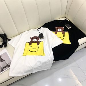 Ltaly Designer FF camiseta de marca de luxo camisas de roupas ursinho de pelúcia carta algodão manga curta primavera verão maré masculina camisetas femininas