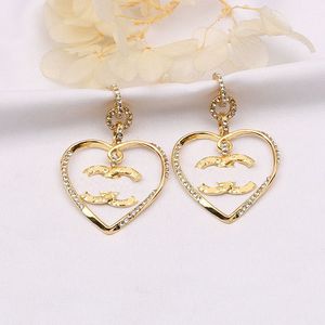 Gold Plated Designers Stud Famous Women Elegant Heart-shape Earring Letter Wedding Party Gift Jewerlry High Quality 20style