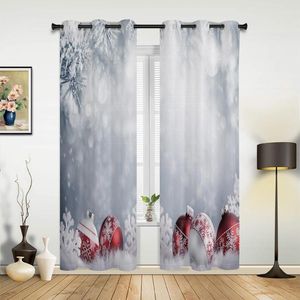 Kurtyna Ice World Merry Christams Light Hall Curtains for Living Room Kuchnia Dziewczyna sypialnia długie okno Cortinas Decor Home Decor