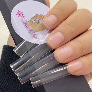 False Nails 500pcs Flat Square XXL Long Acrylic Nail Tips Flatter Straight Non C Curve Half Cover False Nails Tip Manicure Tool 230609