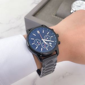 Top new fashion men's watch Leather tourbillon Men's watch 316L steel belt quartz movement 42mm size high quality watch