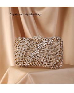 Totes Silver Gold Black Crystal Diamond Beading clutch Purse Women Wedding Party Evening Bag Clutch bags Bolsos chain shoulder bag