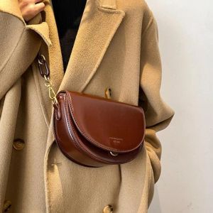 Tinta unita Flip Fashion Nuova borsa a tracolla piccola vintage da donna in pelle PU di alta qualità