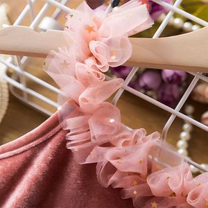 Flickas klänningar flickor rosa smoking prinsessan klänning barn paljett skiktad tyll glid för födelsedagsfest blomma bröllop flicka