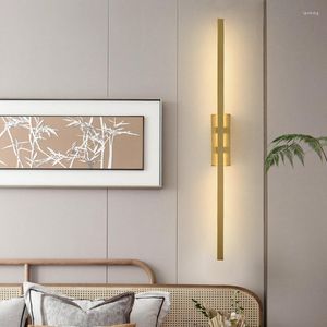 Lampa ścienna Temar Nowoczesna mosiężna dioda LED 3 kolory Vintage Creative Sconce Light for Home El Decor salon