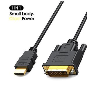 HDMI till DVI Cable Video Cables Gold Plated High Speed ​​1080p 3D DVI-D 24+1 Pin Cable för HDTV 1080p HD Splitter Switcher Projector TV Box Monitor Male Female 1M 1,5m 2m 5m 5m 5m 5m 5m