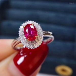 Cluster Rings Top Quality Natural And Real Ruby Ring Gemstone Wedding Engagement For Women Fine Jewelry Gift Wholesale