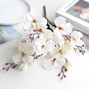 Сухоцветы Искусственный шелковый букет цветов Моделирование растения магнолии для дома Гостиная Украшение Свадебная подделка