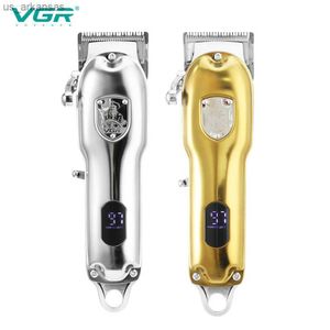 Vgr Olie Hoofd Elektrische Tondeuse ProfessionELe Kapper High-Power USB Opladen Scheermes Metalen Haar Trimmer Mannen Baard Trim L230523