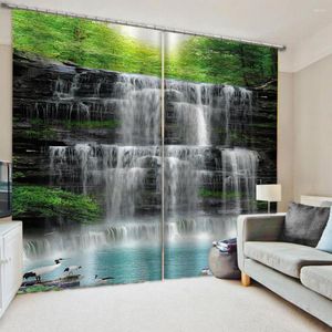 Curtain Po Nature Scenery Waterfall Curtains 3D Blackout For Living Room Bedding Decoration