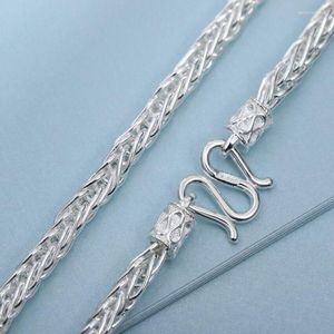 Kedjor REAL 999 FINE SILVER 5.5MM Vete Link Chain Halsband 27.5 tum längd