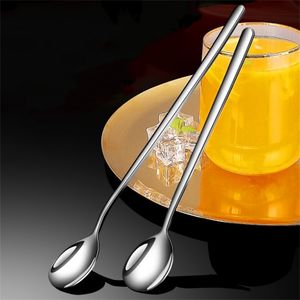 Bar Tools 20pcs 304 Stainless Steel Coffee Spoon Long Handle Cocktail Stirring Tea Ice Cream Dessert Scoop Kitchen Accessories 230612