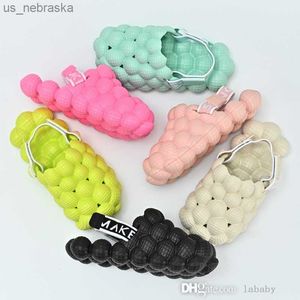 2023 New Kids SPA Slippers Summer Beach Eva Sandals Lady Men Kids Bubble Slides With Strap Childern Shoes L230518