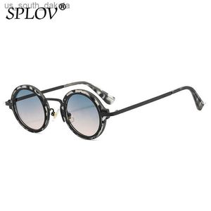 Mode Kleine Runde Sonnenbrille Frauen Retro Punk Gradienten Ins Brillen Beliebte Männer Shades Trendy Grün Tee UV400 Sonnenbrille Metall l230523