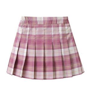 Saias Meninas Saia Rosa Xadrez Princesa para Crianças Tutu Roupas Adolescentes Crianças ALine Clothing1 14 Anos 230609