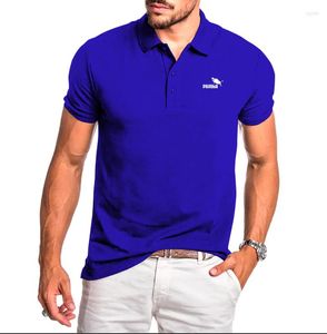 Erkekler Tişörtleri 2023 Marka Yüksek Kaliteli Erkekler Yaz Polyester Üç Göğüslü Polo Yakası Kısa Kollu T-Shirt Katı Baskı