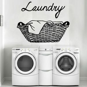 Creative Laundry Art Vintyl Wall Stickers Removable Wallpaper For Laundry Home Decoration Wall Decal Stickers Murals Wall Decor