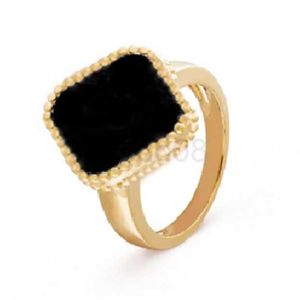 Bandringe Kleeblatt-Ring Vintage 18 Stil 4-Blatt-Goldringe für Damen Herren Perlmutt Diamant Achat Eheringe Vintage Verlobungsringe J230612