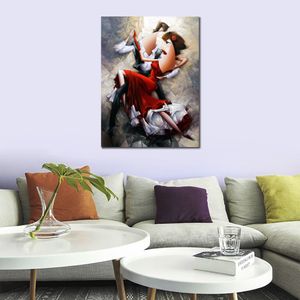 Abstract Dancer Canvas Art Spanish Passion Handmade Figure Painting Modern Music Room Decor