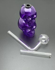 Glass Pipes Smoking Manufacture Hand-blown hookah Purple skeleton bone glass hookah bottle as a gift accessory