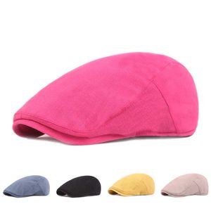 Basker japanska främre herrlitteratur ungdom nostalgisk kvinnor hatt unisex vår sommarsol visor retro solid basker g220612