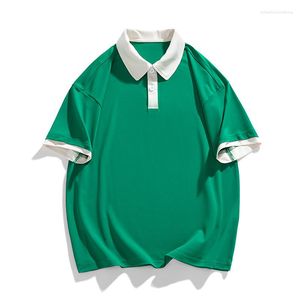 Men's Polos Casual 2023 Summer Short Sleeve Solid Black Green Polo Shirts Brand Fashion Clothes For Men Oversize 3XL