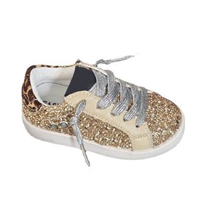 Athletic Outdoor Gold Cears Tone Tone Sneakers Old School Leather Girl's May Glitter Star Low Top Kids Leopard Buty 230609
