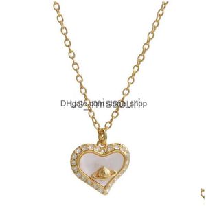 Pendant Necklaces Pendant Necklaces West Vivian Westwood Pearl Necklace Fl Of Diamond Earth Planet Jewelry Drop Delivery Pendants Dhwvh J230612