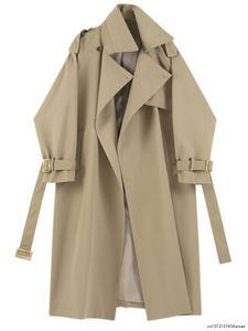レディーストレンチコート2023女性コート秋のジャケットファッション韓国ストリートウェアvneckルーズロングスリーブトップソリッドカラーベステス230612