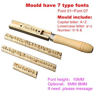 Stampo in rame con lamina per timbri a caldo con lettera fai-da-te per forma con scanalatura a T Set di lettere dell'alfabeto con simboli numerici Stampo con fessura a T da 10 cm