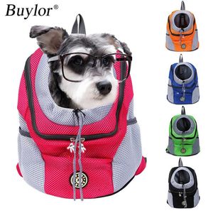 Backpack Outdoor Pet Dog Carrier Bag Portable Travel Backpack Breathable Mesh Bag Out Double Shoulder Carrier Bag for Small Cats Dogs J230517