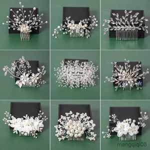 Wedding Hair Jewelry Comb Tiaras Bridal Tiaras Rhinestone Srebrny kolor koralika do włosów szpilka moda R230612