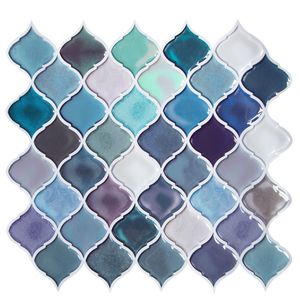 250x285mm Mermaid Tiles Modern Peel and Stick Backsplash for Kitchen Decorative Self Adhesive Backsplash Tiles