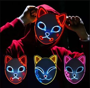 Nowe maski imprezowe demon pogromca tanjirou mask sabito mascarilla anime makomo cosplay masy kostium Halloween Mascaras led GG