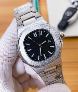 Män patekity nautilus 5711 armbandsur mens kvinnor automatisk mekanisk kronograf titta på silver rostfritt stål rem band safir vattentäta armbandsur