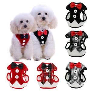 Puppy Cat Harness and Leash Set Breathable Pet Harness Vest For Small Dogs Rabbits Mesh Dress Bow Chest Belt Collar Chihuahua