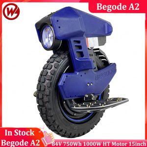 En Yeni Begode A2 Elektrikli Tek Bisiklet 84V 750Wh 1000W Motor Yeni Alüminyum Alaşım Pil Kılıfı 15inch Lastik A2 EUC