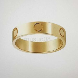 Band Rings 4mm 5mm Titanium Steel Silver Love Ring Men and Women Rose Gold Jewelry For Par Rings Gift Size 5-11 J230612