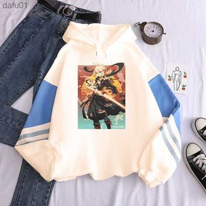 Erkekler Oyunu Genshin Etki Hoodies Anime Serin Kaedehara Kazuha Karikatür Unisex Bahar Sonbahar Harajuku Retro Gevşek Sweatshirts L230520