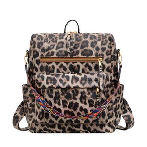 Zaino Donna Uomo Zaino Retro Animal Leopard Zebra Print Zaini Luxury Brand Quality PU Borsa da viaggio a tracolla Zaini da viaggio J230517