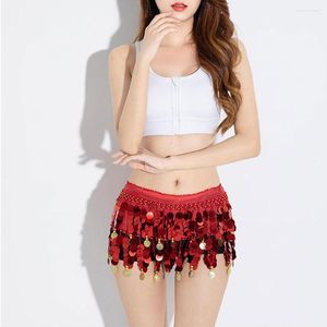 Belts Belly Dance Fringe Belt Sequins Tassel Dancer Performance Costume Hip Scarf Waist Wrap Skirt Halloween Waistband